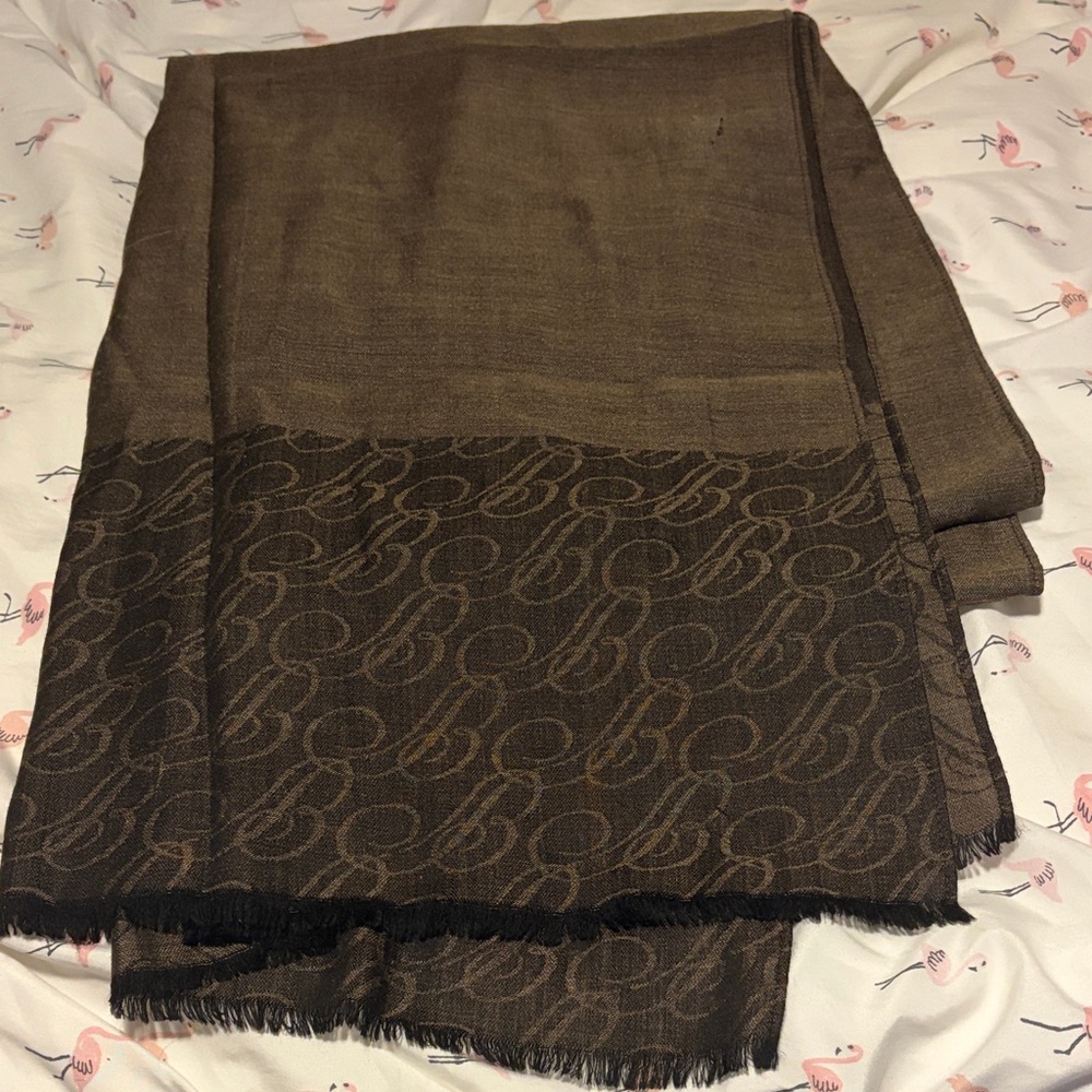 Brown Breguet Wool & Silk Monogram Scarf